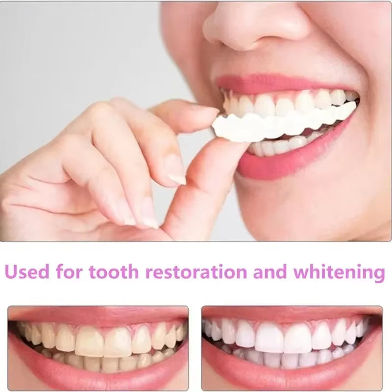 Upper Lower Fake Teeth Cover Perfect Bright Veneers Comfort Fit Flex Dentures Braces Whitening