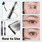 3D Curling Eyelash Iron Mascara, Black & Brown, Curling & Lengthening, Long-Lasting Formula, Waterproof, Smudge-Proof