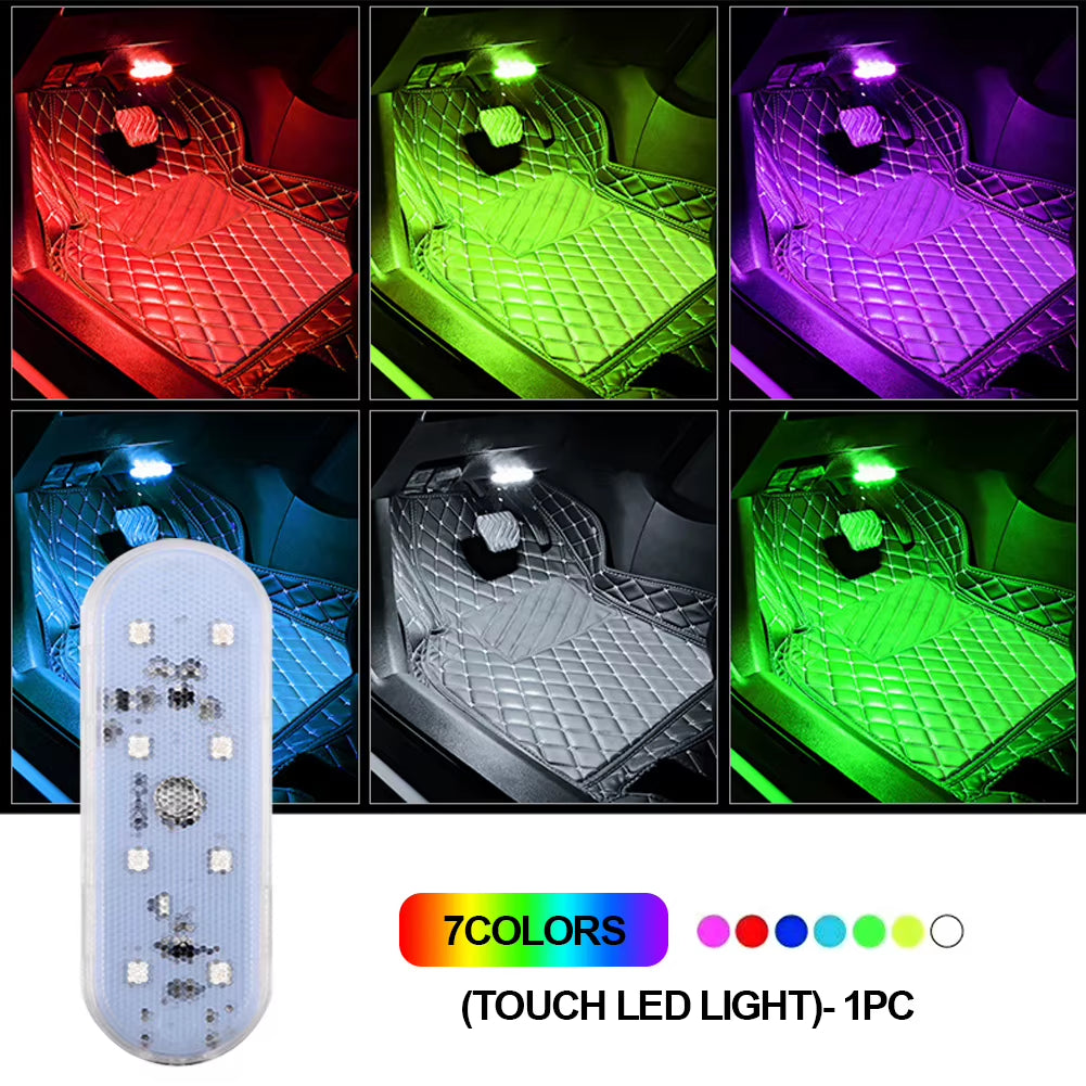 Car Interior Light LED Car Proof Touch Flash Light Door Magnet Touch Light USB Chargeable Battery Car Motorhome Ceiling Lamps