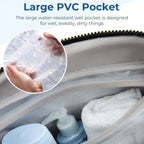 Travel Handbag with Large Waterproof PVC Pocket for Wet and Dry Separation Storage Gym Bag 5 Exterior Pockets Carry-On Bag