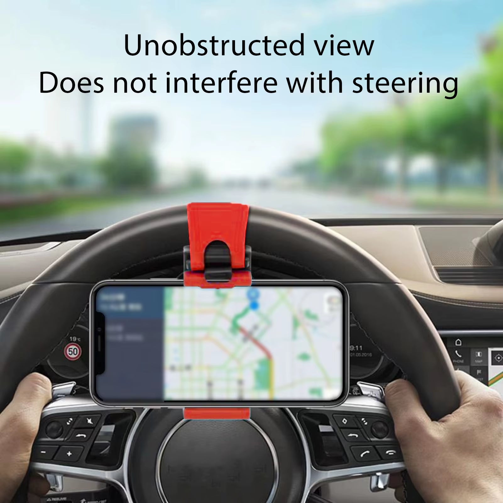 Car Steering Wheel Phone Holder Hook Mount  Navigation Mobile Phone Bracket Support in Car for Iphone Xiaomi Samsung