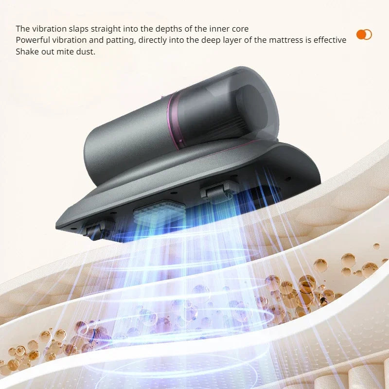 2024 New Mite Removal Instrument Vacuum Cleaner 12000PA Handheld Vacuum for Mattress Sofa Bed Home Detachable Filter Bed Cleaner