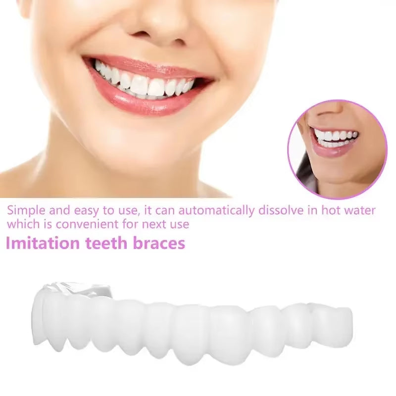 Upper Lower Fake Teeth Cover Perfect Bright Veneers Comfort Fit Flex Dentures Braces Whitening