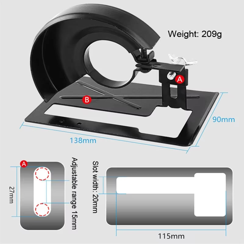 Universal Angle Grinder Bracket Adjustable Metal Angle Grinder Bracket Saw Rack Base Sliding Angle Bracket DIY Woodwoking Tools