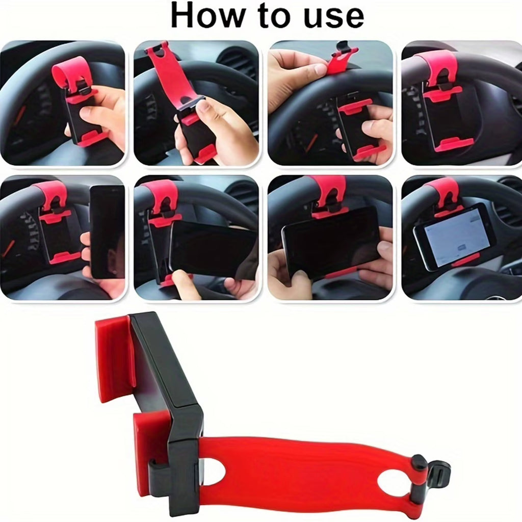 Car Steering Wheel Phone Holder Hook Mount  Navigation Mobile Phone Bracket Support in Car for Iphone Xiaomi Samsung